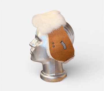 Лента за глава от заешка кожа. Ръчна изработка