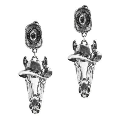 Обеци с кон с шапка / Western Express